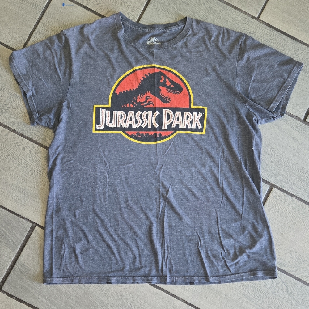 Jurassic Park Men's‎ Classic Logo T-Shirt - Gray T5